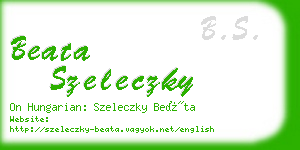 beata szeleczky business card